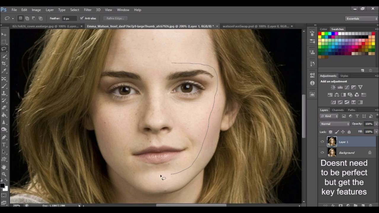 how to photoshop a face